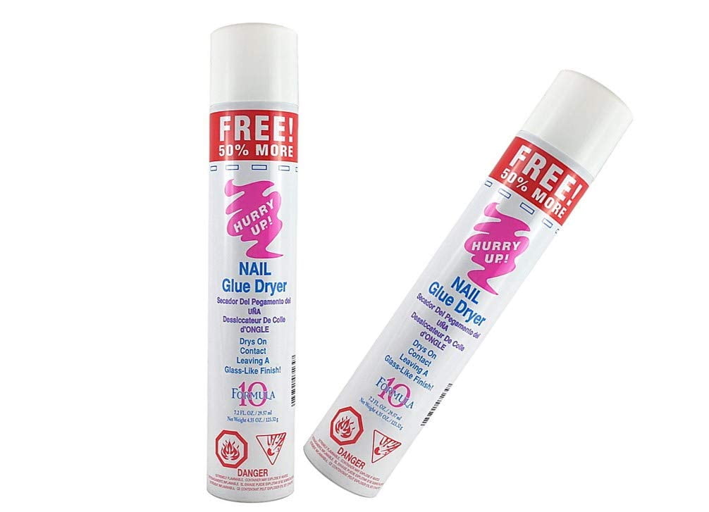 Hurry Up Glue Spray Activator Nail Glue Dryer 7.2 oz (2 Bottles)