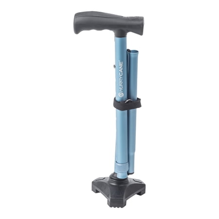 HurryCane Freedom Edition Folding Cane with T Handle, Pastel Blue