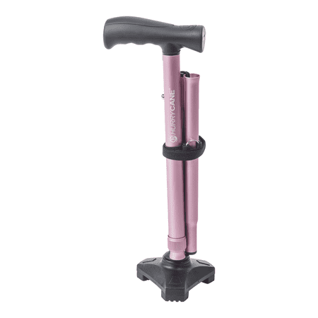 HurryCane Freedom Edition Folding Cane with T Handle, Pastel Pink