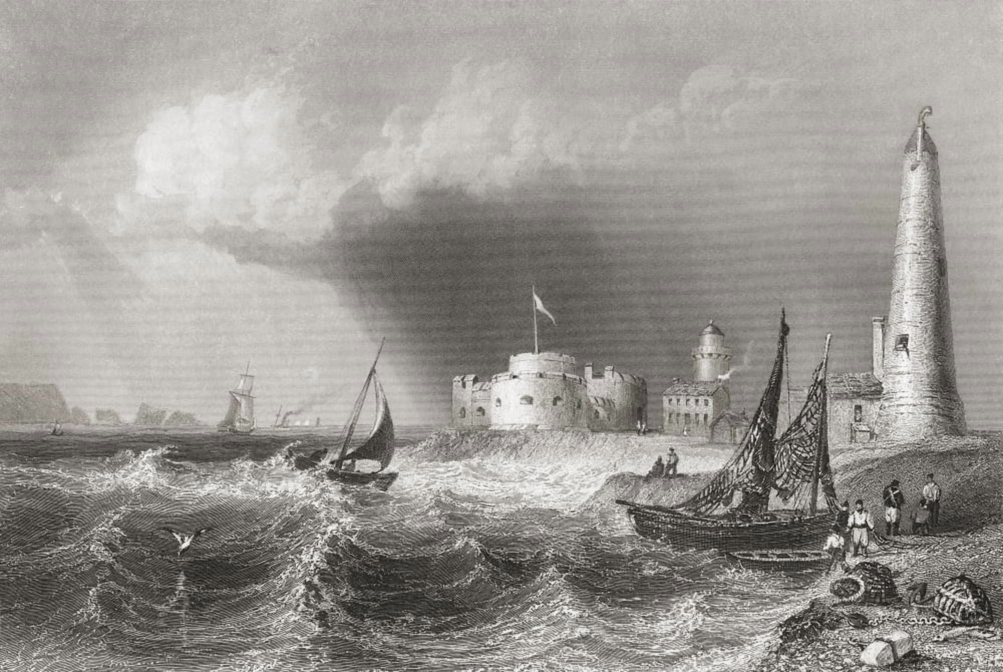Hurst Castle England In The 19Th Century From The History Of England Published 1859 Canvas Art - Ken Welsh Design Pics (18 x 12)