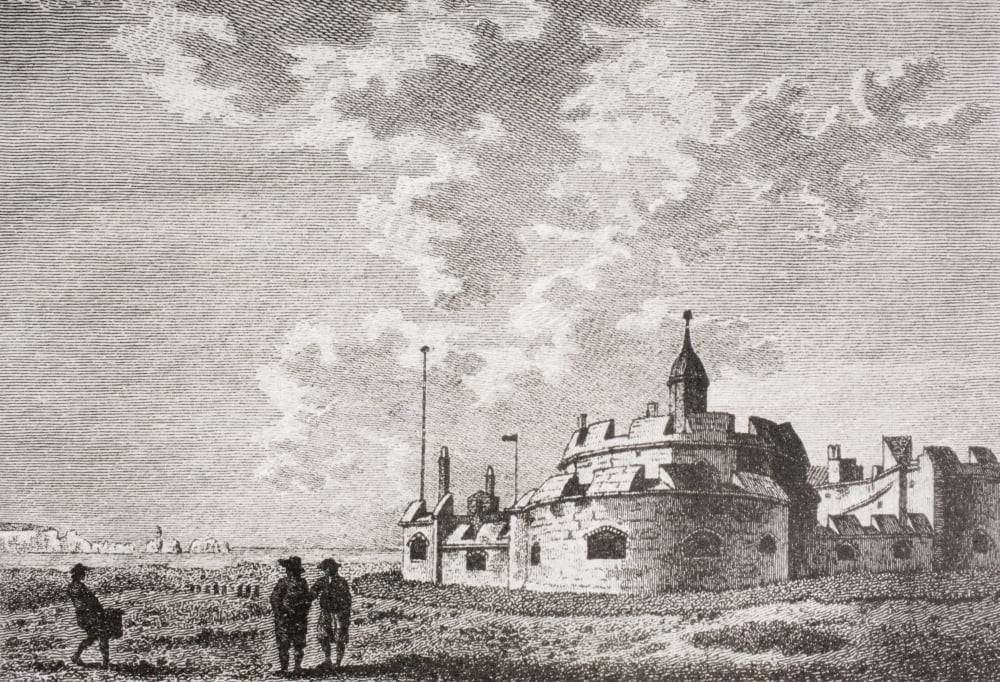 Hurst Castle Near Portsmouth England In 1773 Charles I Was Imprisoned Here Before His Trial From Memoirs Of The Martyr King By Allan Fea Published 1905 Canvas Art - Ken Welsh  Design Pics (36 x 24)