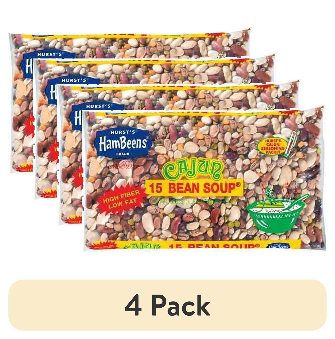 (4 pack) Hurst Hambeens 15 Bean Soup, Cajun, 20 oz dried beans with