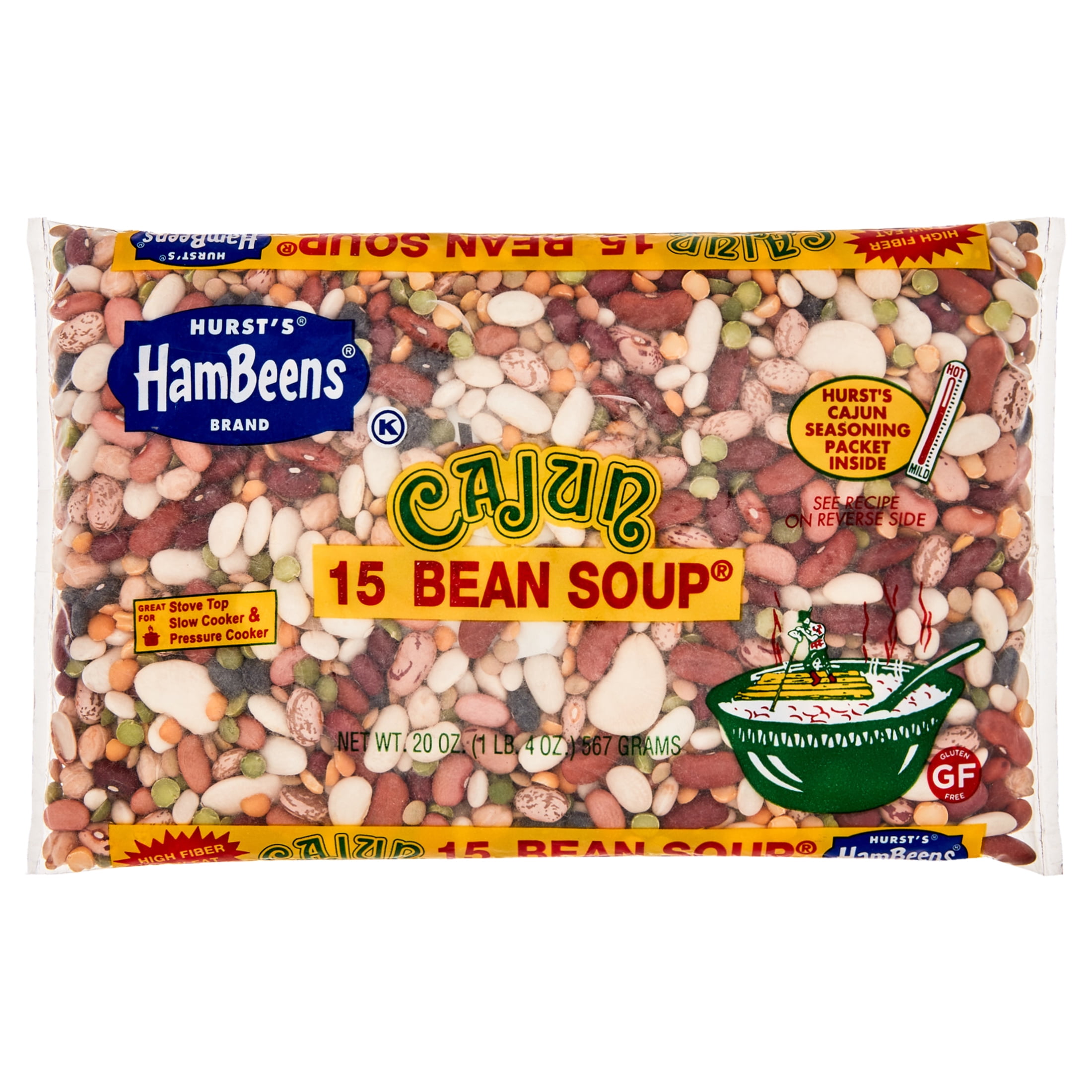 Hurst Hambeens 15 Bean Soup, Cajun, 20 oz dried beans with seasoning