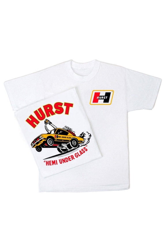 Hurst Hemi Under Glass Wheelstander Mens T shirt Drag Racing Hot Rods