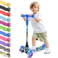 thumbnail image 1 of Hurtle Mini Kickboard Scooter for Kids  Height Adjustable 25-28 Inches, 3-Wheel Toddler Micro Scooter with LED Light-up Wheels, Lightweight Riding Toy, Non-Slip, Indoor/Outdoor Fun, Ages 2-5 Black, 1 of 7