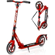Hurtle Renegade Lightweight Foldable Teen and Adult Commuter Kick Scooter, Red