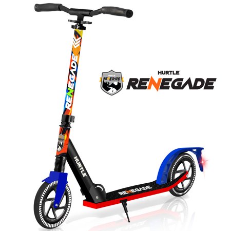 Hurtle Renegade Lightweight Foldable Teens and Adult Kick Scooter, Graffiti