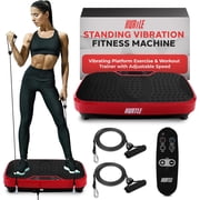 Hurtle Standing Vibration Fitness Machine - Vibrating Platform Exercise & Workout Trainer with Adjustable Speed Red