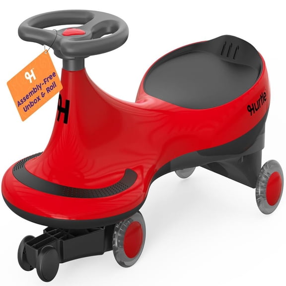 Hurtle Swing Ride On Car, Wiggle Car Toy for Kids, No Pedals, Batteries or Gears, Safe Toddler Ride On Toy with Twist & Go Motion, for Indoor & Outdoor Use, Suitable for Kids Above 2 Years, Red