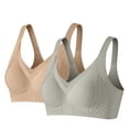 thumbnail image 1 of Hurxie 2 PC Deep V Push Up Bras for Women Seamless Wireless No Underwire Supportive Full Coverage Comfortable Everyday Bra Green ,XXL, 1 of 5