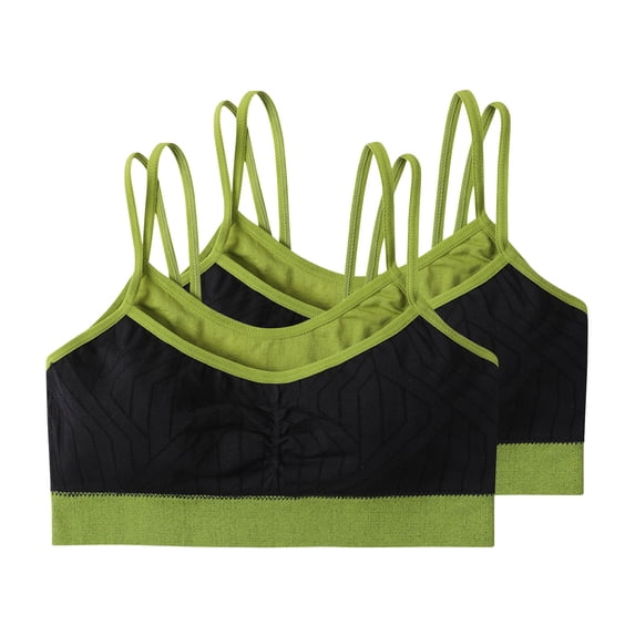 Hurxie 2 Pack High Impact Sports Bras for Women, Running Bra Workout Crop Tank Tops Longline Sports Bra Push up Green ,XL