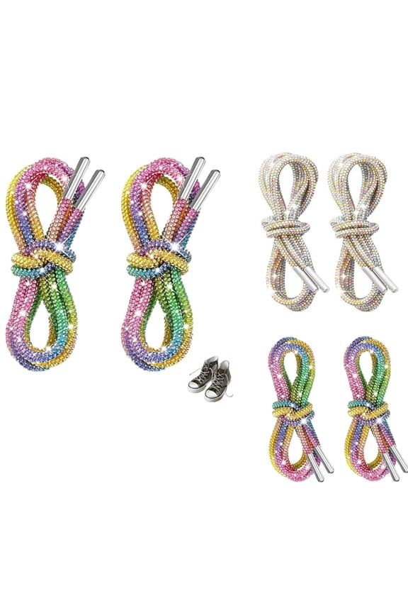 2 Pcs Rhinestone Shoe Laces Crystal Bling Shoe Laces Rope String for Sneakers Hoodie Sweatpants Boots Bags Accessories Silver 80