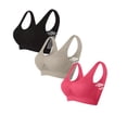 thumbnail image 1 of Hurxie 3 Pack High Impact Sports Bras for Women Plus Size Non Padded Wirefree Workout Bra Bounce Control Gray,S, 1 of 2