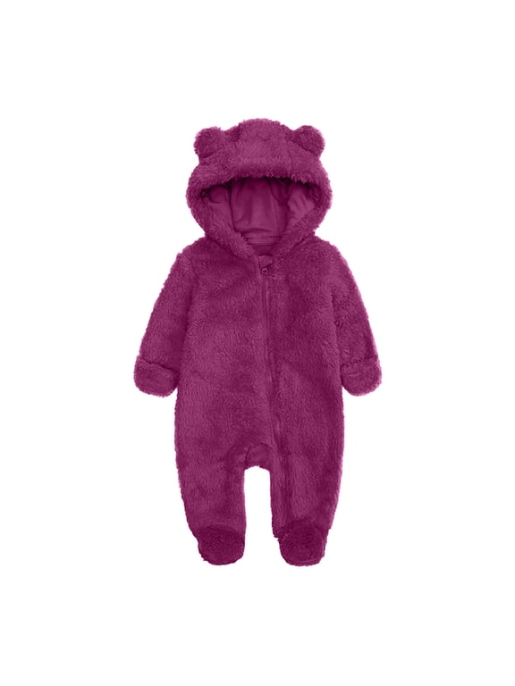 Baby Girls Boys Snowsuit Newborn Winter Clothes Jumpsuit Romper Infant Hooded Fleece Coat Jacket Outwear 3 Months
