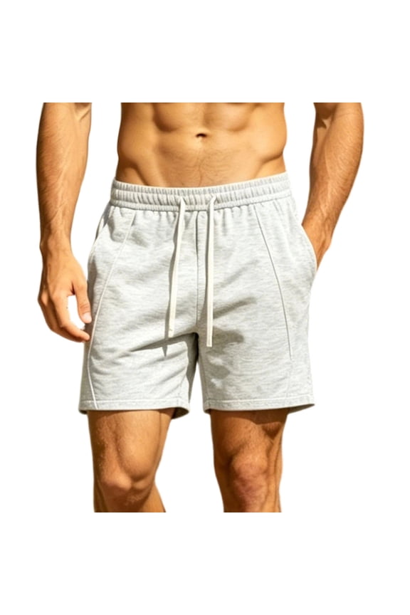 Boxer Mens Lounge Shorts with Pockets, Moisture-Wicking Mens Pajama Shorts, Sweat Shorts Men with Drawstring White,M