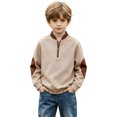 thumbnail image 1 of Hurxie Boy's Quarter Zip Pullover Lightweight Mock Neck Active Tops Kids Sweatshirts, Long Sleeve Golf Shirts School Fall Sports Clothes 110, 1 of 5