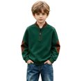 thumbnail image 1 of Hurxie Boy's Quarter Zip Pullover Lightweight Mock Neck Active Tops Kids Sweatshirts, Long Sleeve Golf Shirts School Fall Sports Clothes 160, 1 of 5