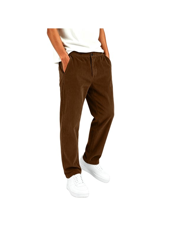 Boys Corduroy Pants Kids Regular Fit Dress Trousers with Pockets