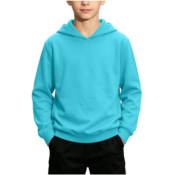 Hurxie Boys Fashion Hoodies Kids Long Sleeve Hooded Sweatshirts Back to School Outfits Pocket Pullover Teen Boy Casual Shirts 9-10 Years