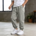 thumbnail image 1 of Hurxie Boys School Uniform Chino Pants Kids Elastic Waist Pull on Twill Pants with Pockets 5-14 Years Gray,7-8 Years, 1 of 6
