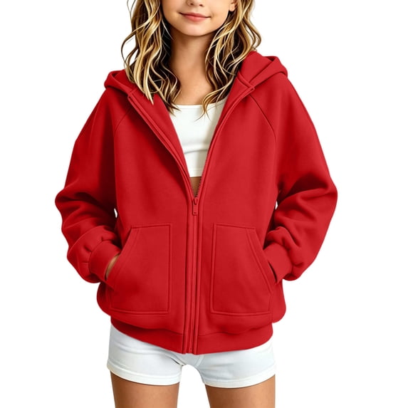 Hurxie Boys Zip Up Hoodie Sweatshirt Kids Long Sleeve Fleece Sweatshirts with Kangaroo Pockets 5-14 Years 9 Years