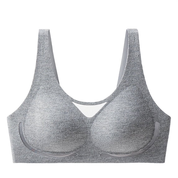 Hurxie Bras for Women No Underwire Mesh Wireless Crossover Bra Seamless Full Coverage Lift T Shirt Gray ,2XL