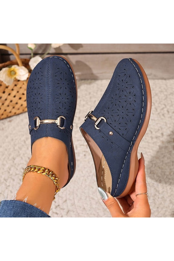 Clogs for Women Mules Shoes - Slip On Womens Comfortable Slides Closed Toe Walking Platform Sandals Blue 38