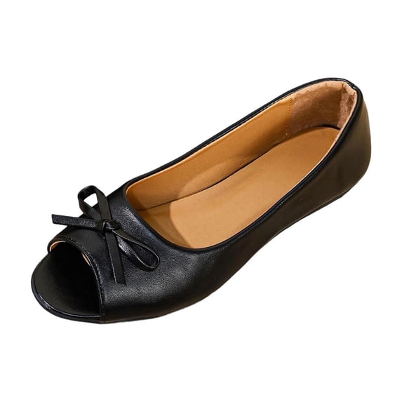 Hurxie Cloud Ballet Flats for Women Shoes - Genuine Leather Insole and Lightweight Mary Jane Flats - Non-Slip and Comfortable Womens Shoes Black 6.5