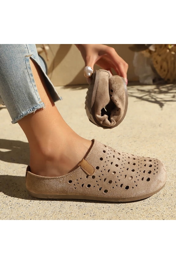 Comfortable Clogs for Women Closed Toe Mules Slip On - Summer Casual Womens Clogs Mules Backless Arch Support Wedge Platform Sandals All-Day Khaki 37