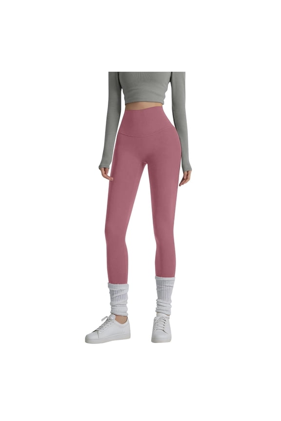 Compression Leggings for Women Tummy Control No Front Seam Leggings with Pockets for Women Workout Yoga Pants Pink,M