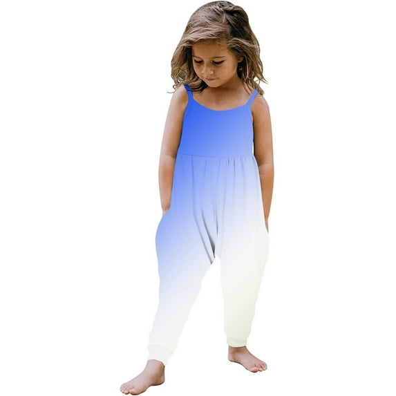 Hurxie 2025 Baby Girls Rompers Tie Dye Sleeveless Jumpsuits Baby Girls Clothing Blue 5 Years (Girl's)