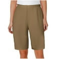 thumbnail image 1 of Hurxie Deals 2025 Bermuda Shorts for Women Solid Color Pants Brown 3X-Large (Women's Plus), 1 of 7