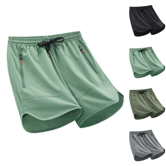 Hurxie Deals 2025 Black Men's Linen Shorts Drawstring Big and Tall Athletic Basketball Shorts (Men's M-5XL)