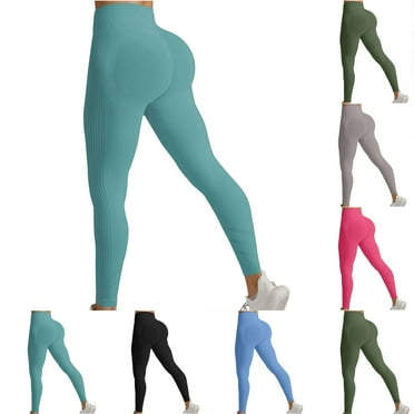 Hurxie Deals 2025 Scrunch Butt Lifting Yoga Pants for Women High Waisted Workout Leggings Tummy Control Gym Tights Black,S