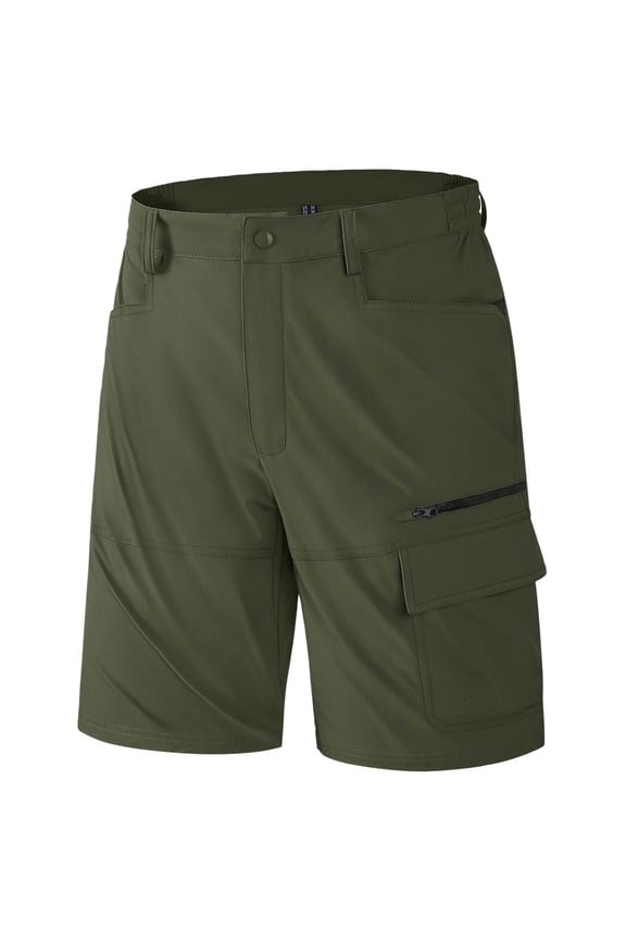 Hurxie Big and Tall Cargo Shorts for Men Casual Work Shorts Outdoor Hiking Fishing Shorts Pants Zipper Button Pocket Shorts Army Green,XS