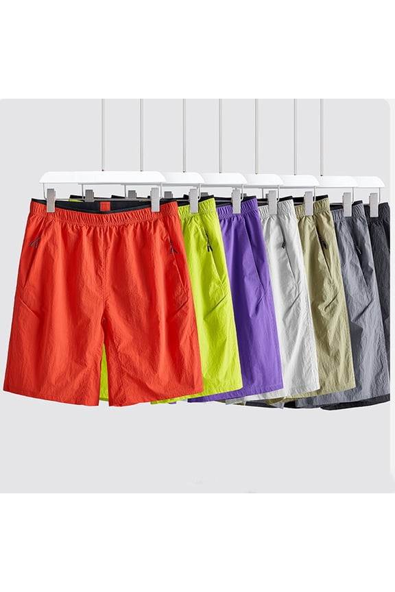 Hurxie Big and Tall Quick Drying Shorts Mens Casual Ice Jersey Shorts Elastic Waist Drawstring Summer Beach Short Army Green,M