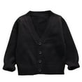 thumbnail image 1 of Hurxie Cardigan for Kids Girls Long Sleeve Button Toddler Cardigan Knit Sweater Black,7-8 Years, 1 of 6