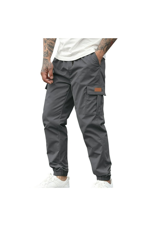 Hurxie Cargo Pants for Men Cooling Twill Quick-dry Work Pants Summer Moisture-wicking Hiking Pants Dark Gray,XXL