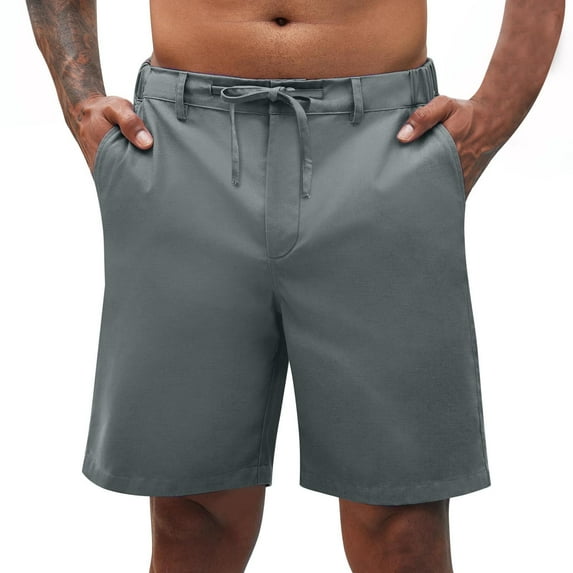 Hurxie Deals Cooling Twill Cargo Shorts for Men Quick-dry Baseketball Shorts Moisture-wicking Gray,S