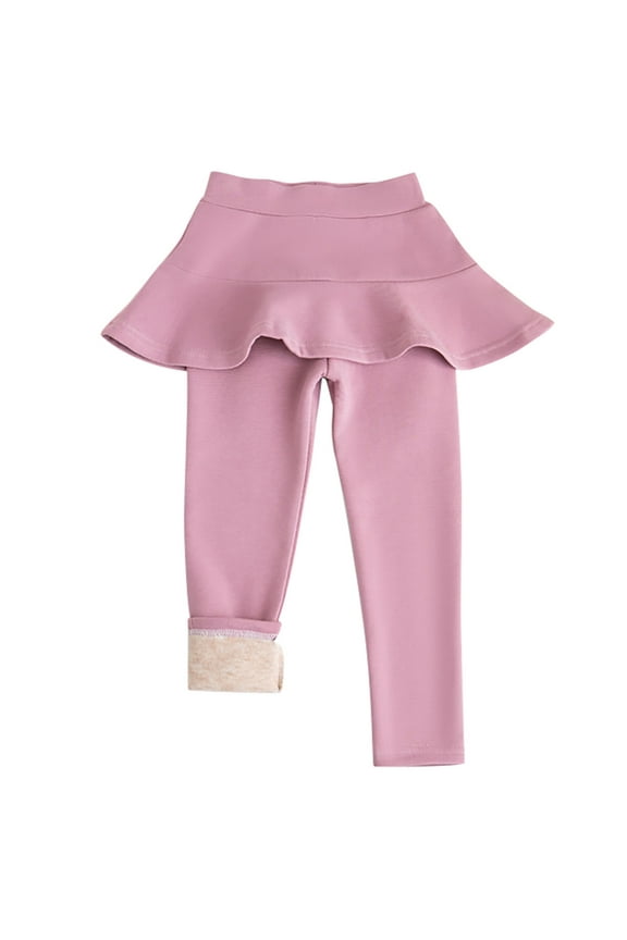 Hurxie Girl Leggings with Skirt Tutu Pants Kids School Uniform Footless Tights 3 Years