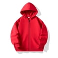 thumbnail image 1 of Hurxie Girls Hoodie Zip-Up Sweatshirt Kids Long Sleeve Hooded Sweatshirt with Pockets Red,3-4 Years, 1 of 5