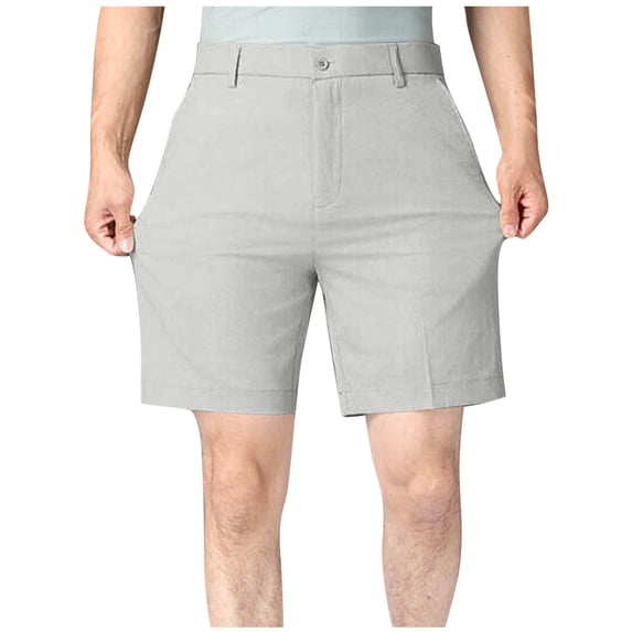 Hurxie Men's Golf Shorts Big and Tall Casual Dress Shorts Stretch Lightweight Summer Flat Front Shorts Gray,S