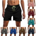 thumbnail image 1 of Hurxie Deals Mens Cargo Casual Shorts Lightweight Waterproof Athletic Shorts Elastic Waistband with Pockets Hiking Gym Beach Shorts Gray,L, 1 of 7