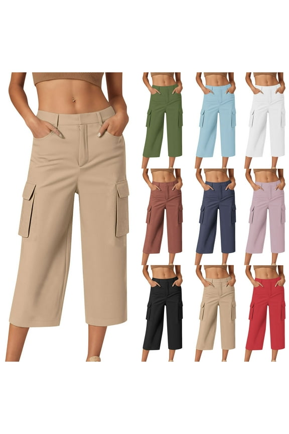 Hurxie Women's Sweatpants Capri Pants Cropped Jogger Running Pants Lounge Loose Fit Drawstring Waist with Side Pockets Black,3XL