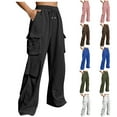 thumbnail image 1 of Hurxie Womens Cargo Pant with Pockets Loose Fit Casual Pants Dressy Lightweight Ladies Baggy Cargo Pants for Hiking Army Green M, 1 of 6