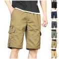 thumbnail image 1 of Hurxie Deals Work Shorts Men Navy Cotton Shorts Men's Elastic Waist Mens Shorts with Pockets M ( Big and Tall Men's ), 1 of 8
