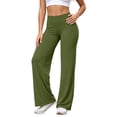 thumbnail image 1 of Hurxie Ease Workout Leggings Womens No Front Seam Straight Leggings High Waist Buttery Yoga Pants Green,M, 1 of 7