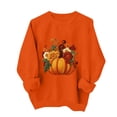 thumbnail image 1 of Hurxie Fall Pumpkins Sweatshirts for Women Long Sleeve Halloween Thanksgiving Graphic Shirt, 1 of 7