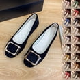 thumbnail image 1 of Hurxie Flats for Women Round Toe Flat Shoes Dressy Black Ballet Flats Comfortable Womens Dress Shoes Ballerina Flats for Work Dark Blue 41, 1 of 4