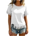 thumbnail image 1 of Hurxie Fringe Tops for Women Short Sleeve Top T Shirt Western Cowgirl Cropped Tee White,2XL, 1 of 8